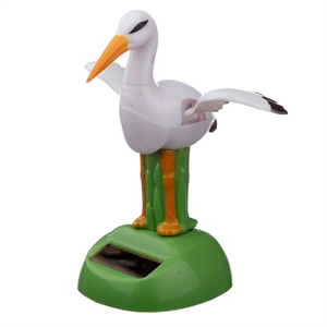 Solcelle figur Hvid Stork h:11cm
